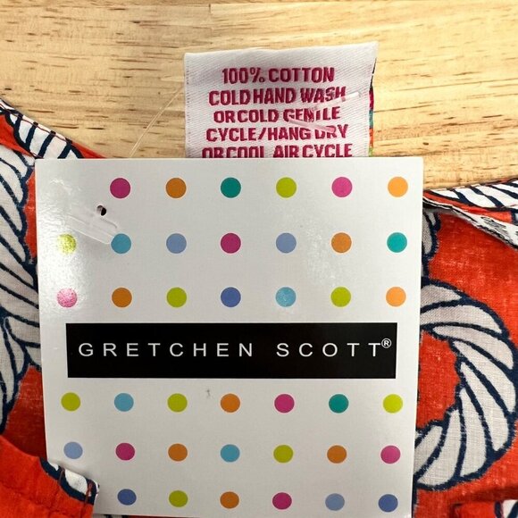 Gretchen Scott Tunic Top 3/4 Sleeve Orange/Multi Print Size Small New - Picture 9 of 9